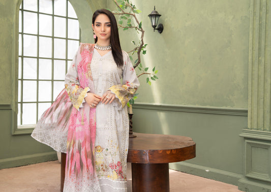 Grey Mist Lawn Suit – 3 Piece Unstitched
