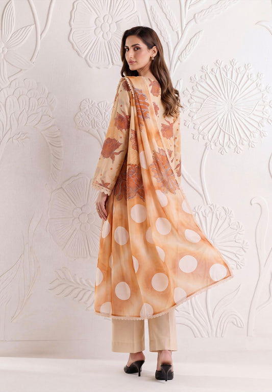 Earthy Bloom Lawn Suit – 3 Piece Unstitched