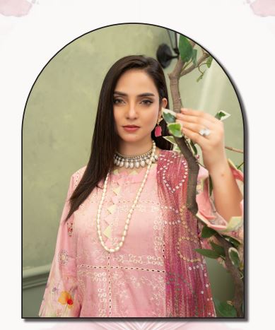 Rose Baagh -  Luxury Digital Print Lawn Shirt with Fancy Embroidery