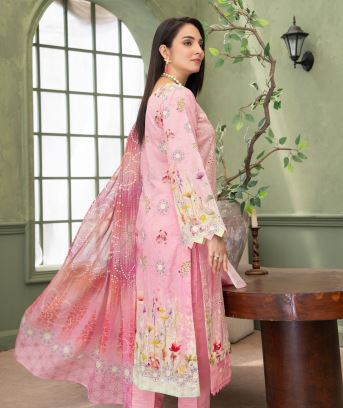 Rose Baagh -  Luxury Digital Print Lawn Shirt with Fancy Embroidery