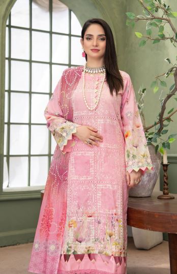 Rose Baagh -  Luxury Digital Print Lawn Shirt with Fancy Embroidery