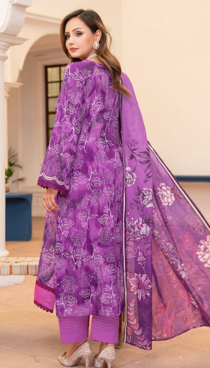 Gul-e-Baran Unstitched Slub Lawn 3 Piece Suit by House Of Ayra