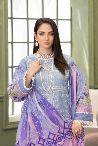 Ayra Luxe -  Luxury Digital Print Lawn Shirt with Fancy Embroidery