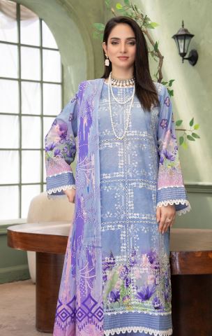 Ayra Luxe -  Luxury Digital Print Lawn Shirt with Fancy Embroidery