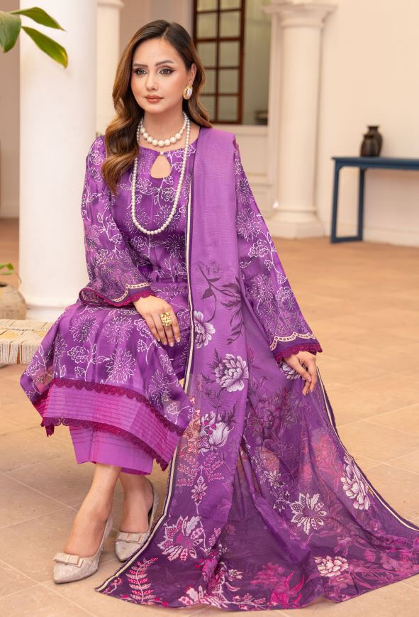 Gul-e-Baran Unstitched Slub Lawn 3 Piece Suit by House Of Ayra