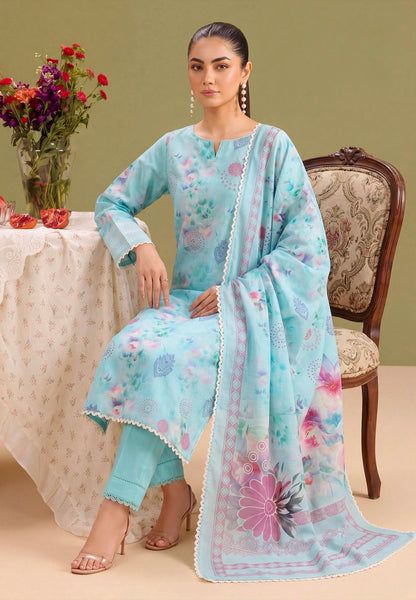 Azure Haze Lawn Suit – 3 Piece Unstitched