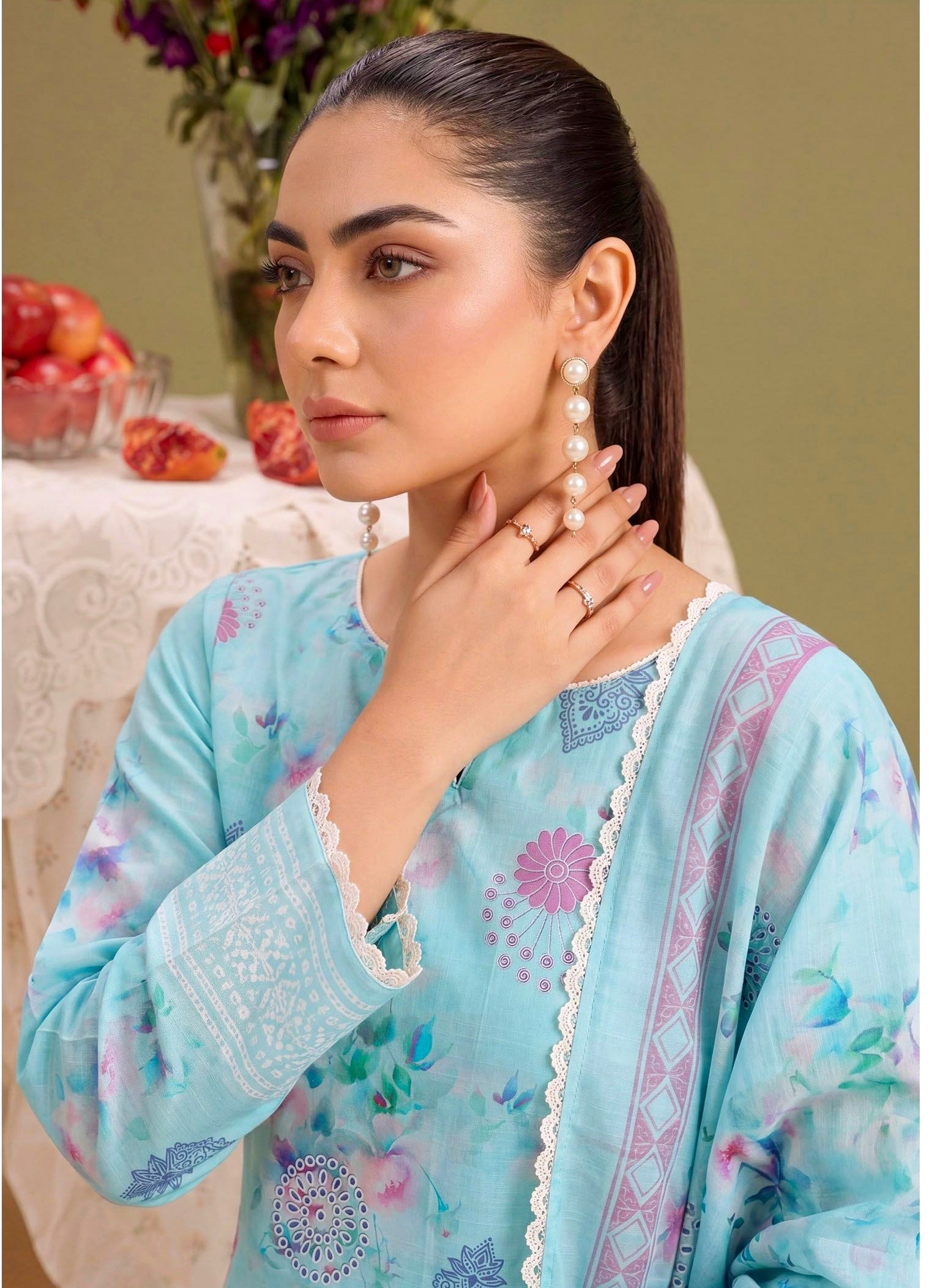 Azure Haze Lawn Suit – 3 Piece Unstitched