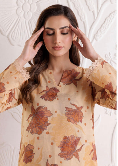 Earthy Bloom Lawn Suit – 3 Piece Unstitched