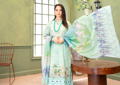 Mint Fiza Lawn Suit – 3 Piece Unstitched