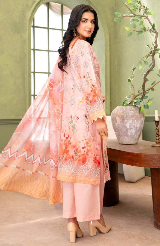 Peach Kiran Lawn Suit – 3 Piece Unstitched