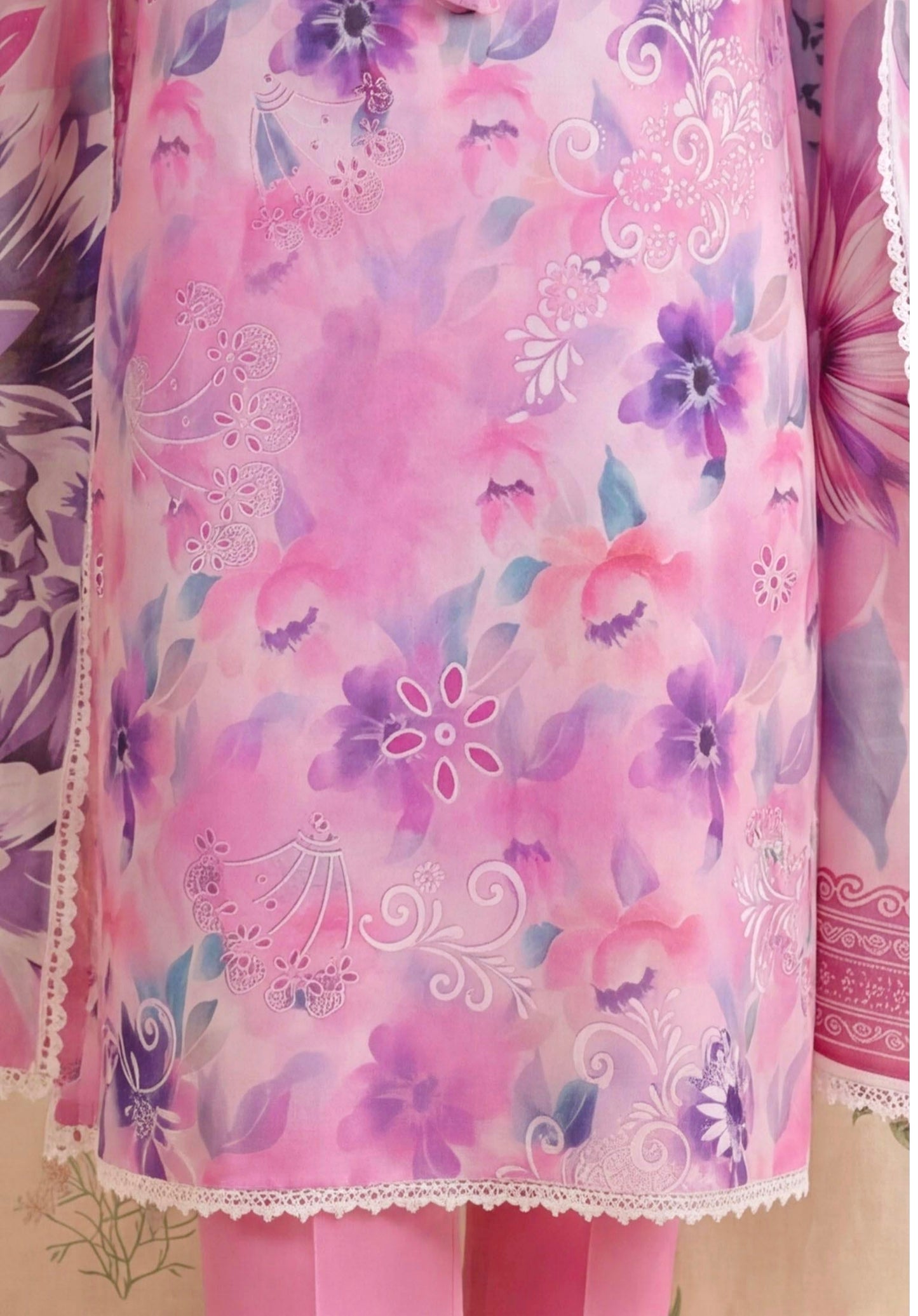 Lavender Mist Lawn Suit – 3 Piece Unstitched
