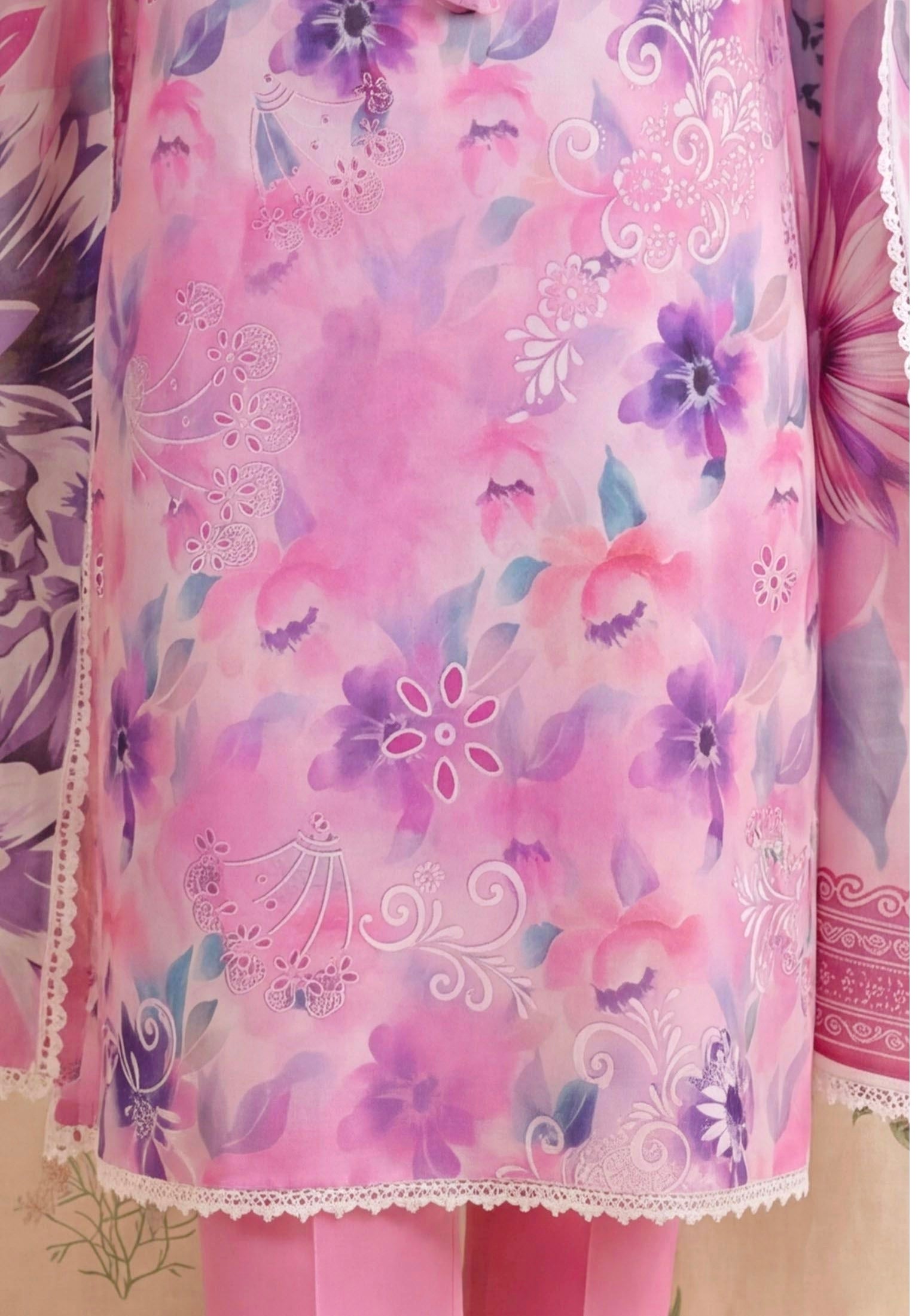 Lavender Mist Lawn Suit – 3 Piece Unstitched