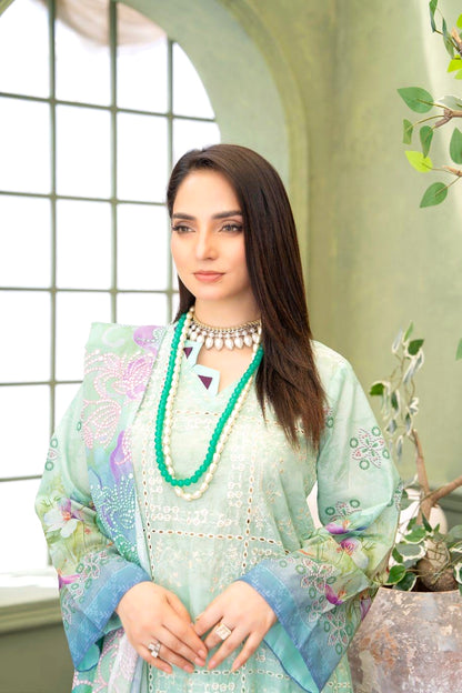 Mint Fiza Lawn Suit – 3 Piece Unstitched