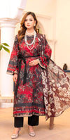 Noir Dahlia Lawn Suit – 3 Piece Unstitched