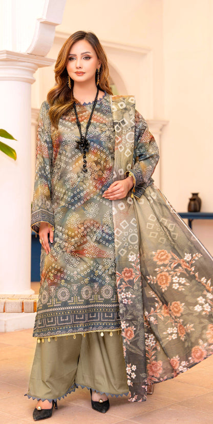 Sage Fusion Lawn Suit – 3 Piece Unstitched