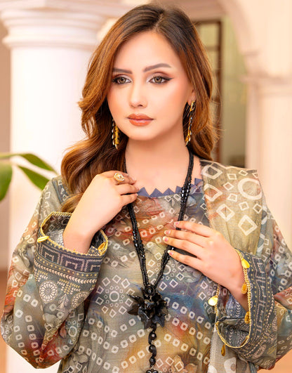 Sage Fusion Lawn Suit – 3 Piece Unstitched