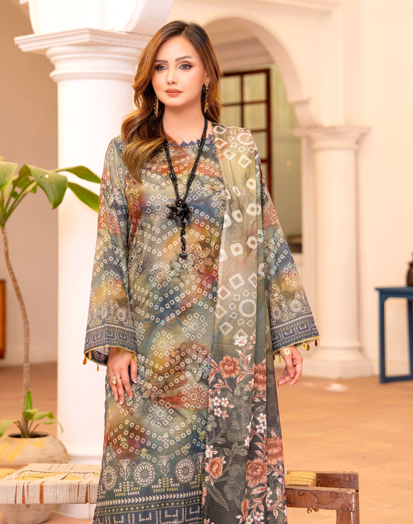 Sage Fusion Lawn Suit – 3 Piece Unstitched