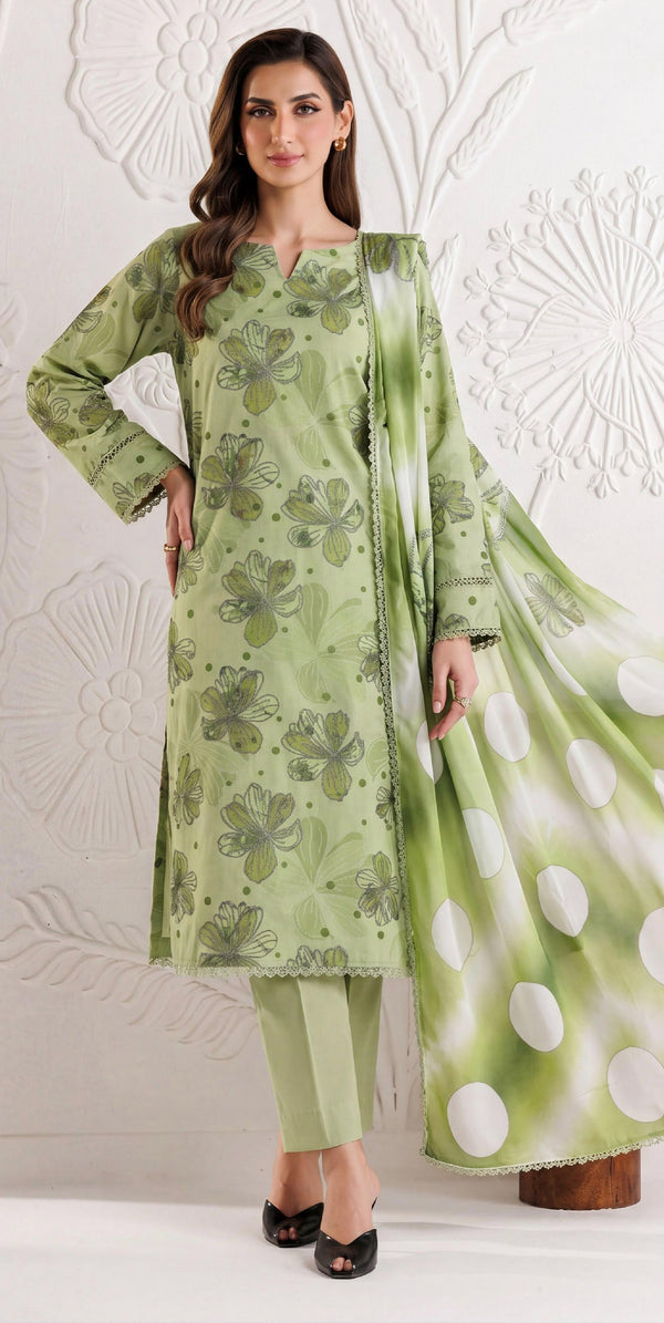 Sage Serenade Lawn Suit – 3 Piece Unstitched