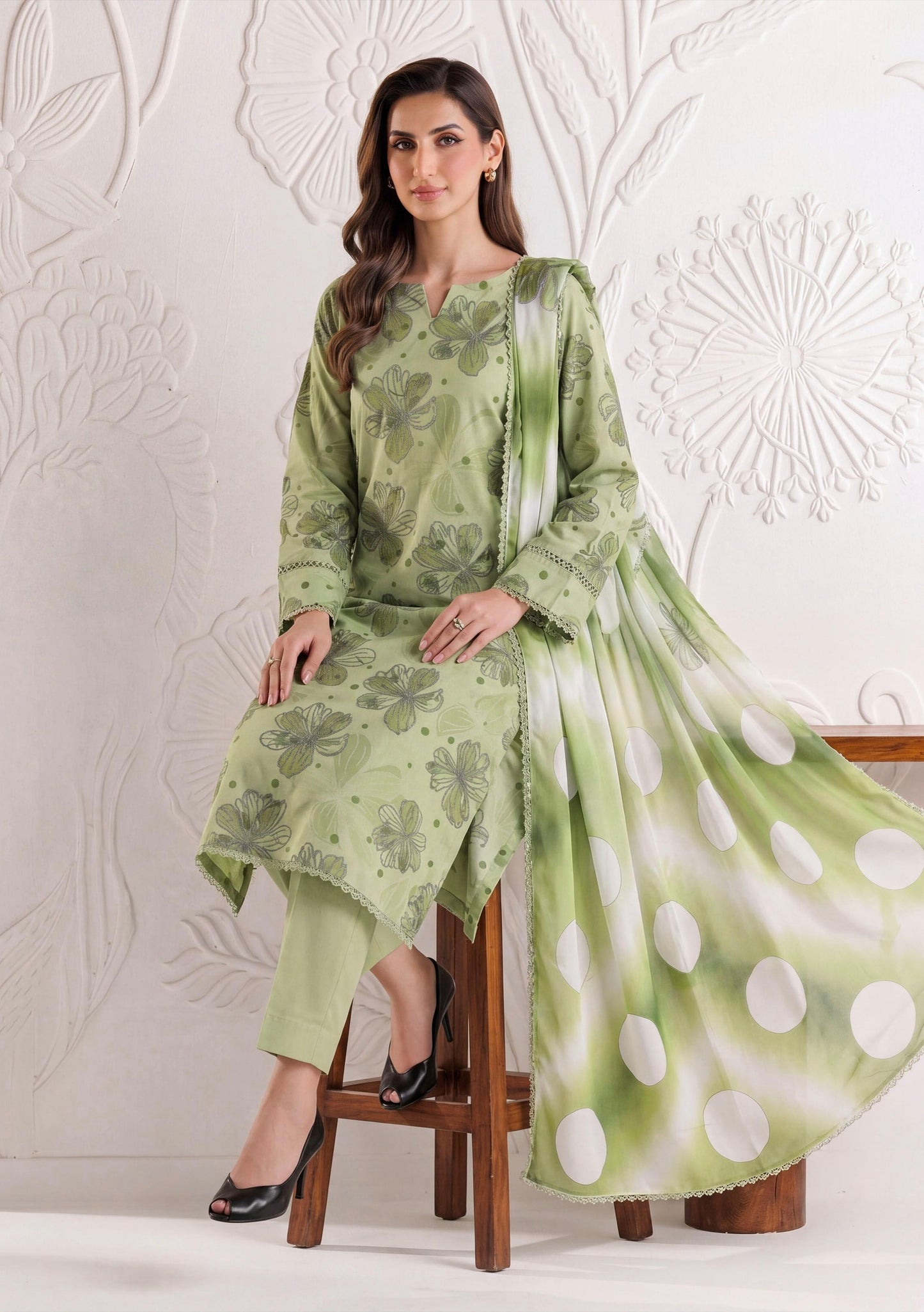 Sage Serenade Lawn Suit – 3 Piece Unstitched