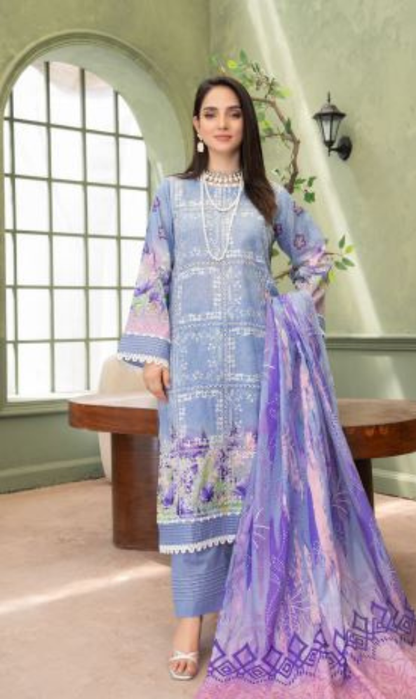 Ayra Luxe -  Luxury Digital Print Lawn Shirt with Fancy Embroidery