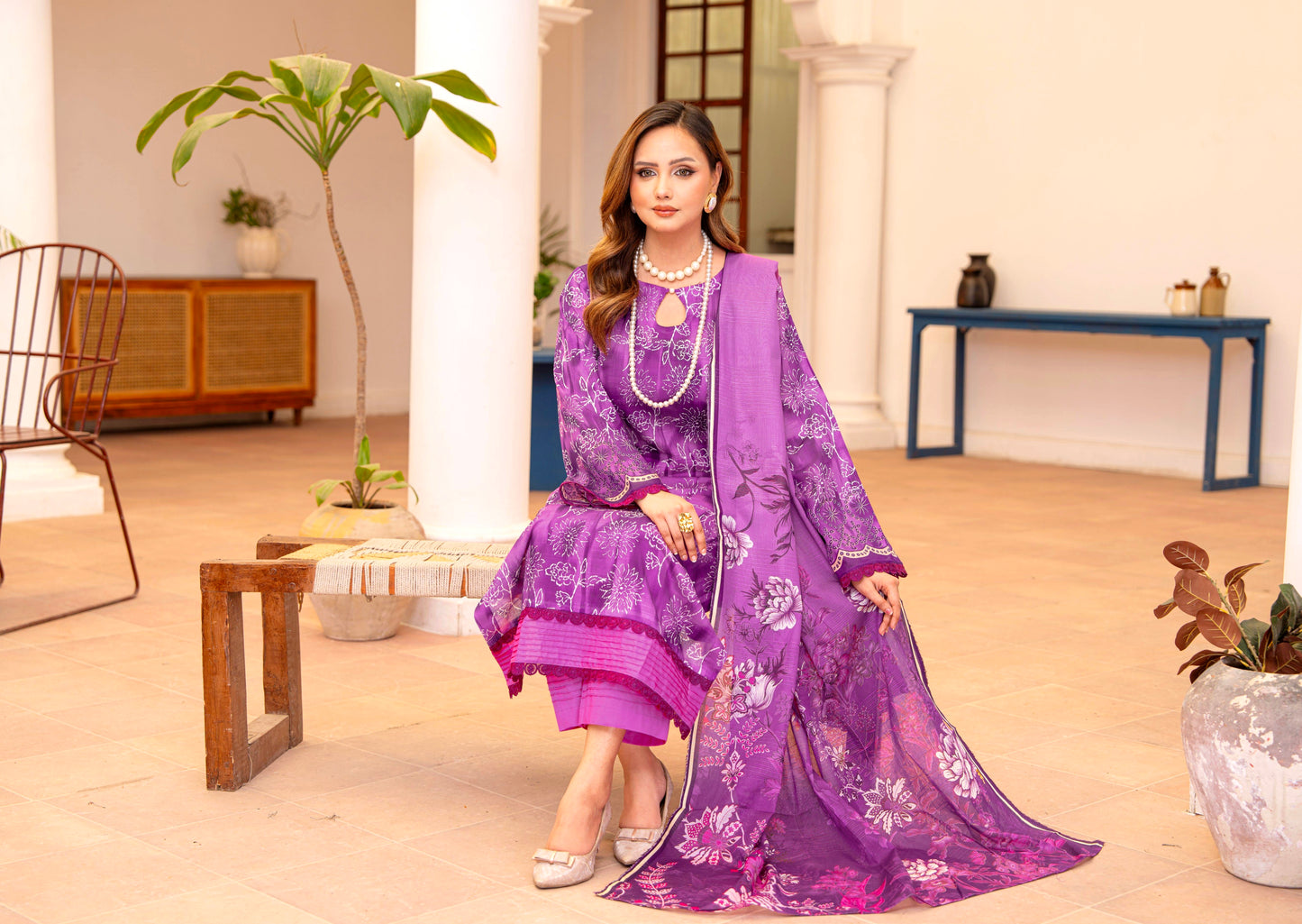 Velvet Iris Lawn Suit – 3 Piece Unstitched