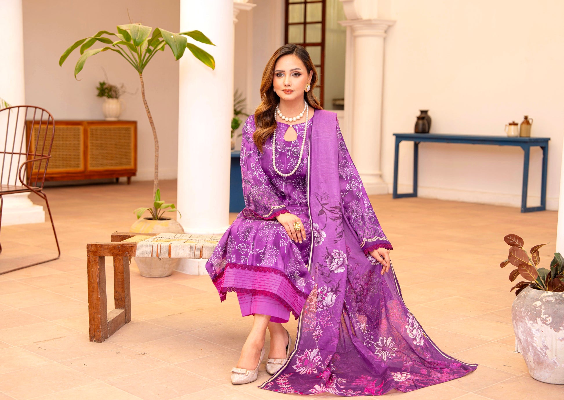 Velvet Iris Lawn Suit – 3 Piece Unstitched