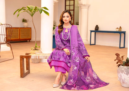 Velvet Iris Lawn Suit – 3 Piece Unstitched