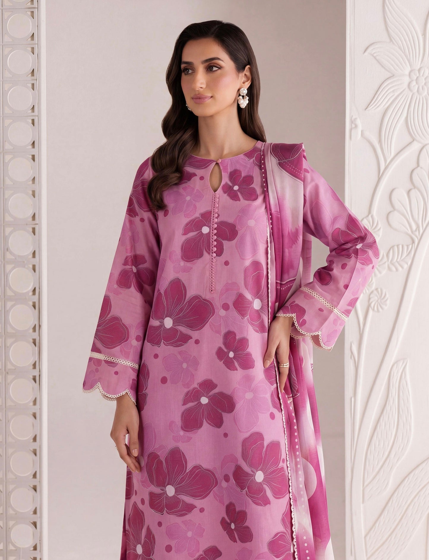 Velvet Rose Lawn Suit – 3 Piece Unstitched